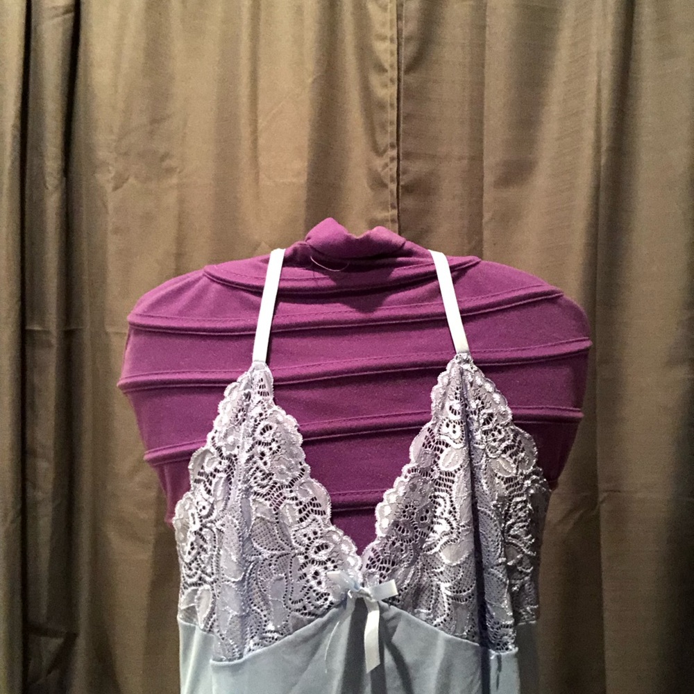 Risque - Lace Trimmed Camisole - Light Blue
